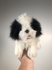 Vintage RUSS Berrie Co Black and White Puppy Dog Stuffed Animal Plush Toy 7