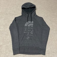 North Face Hoodie Womens XS Grey Logo Pockets Pullover Sweatshirt Workwear