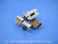  5 NOS 3PDT Slide Switches: CW Industries USA 0.5A DC, 3A AC, 125V GF-161 
