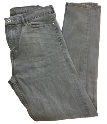 LEVIS JEANS 34 W 31 L GRAU 5-Pocket Stretchy Skinny Mid Rise Bleach Wash