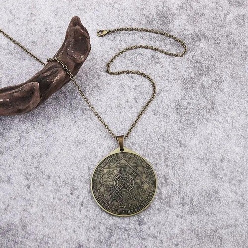 Ciondolo Talismano Sigillo Vintage di 7 Arcangeli Collana Protezione Amuleto - Foto 15 di 24