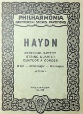 Haydn Piano String Quartet in Bb Major Mini Score