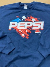 Vintage 90s Pepsi Sweatshirt Sweater Blue White Chest Stripe XL XLarge