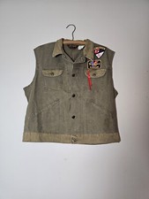 Vintage Men's Wrangler Patch Olive Canvas Vest Kawasaki Size Large