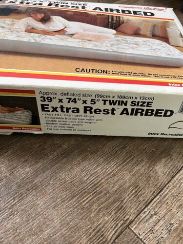 VTG Intex Vinyl Air Mattress 74x39x5 1990s Splash Retro Cos Play Rare Blow Up - Picture 2 of 3