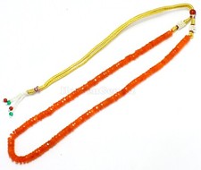Natural Orange Carnelian Faceted Rondelle 6/7mm Gemstone Beads 16 Inch Necklace
