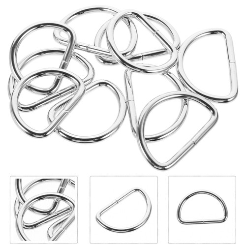 60Pcs Decorative Small Stable Light Iron D Rings Crafting Pet Collar