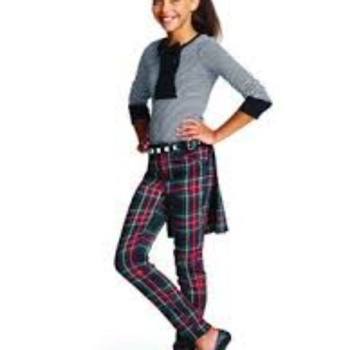 Rare HTF Target Harajuku Mini Girls Zipper Punk Plaid Pants + Skirt Wrap Size 7 - Picture 10 of 13