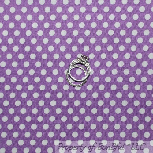 BonEful FABRIC FQ Cotton Quilt Purple White Polka Dot Tiny Small Little Calico S - Picture 10 of 12