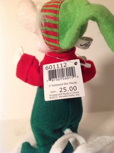 Brand New With Tags Annalee 6" Workshop Boy Mouse - 2012 MPN 601112 - Picture 5 of 6