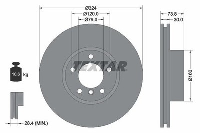 Brake Disc TEXTAR 92107105