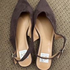 Brown Suede Sling Back Mules Women?s Size 9.5  Empress