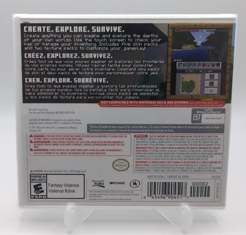 **BRAND NEW** MINECRAFT NEW NINTENDO 3DS EDITION VIDEO GAME SEALED FOR "NEW" 3DS - Image 2 of 2