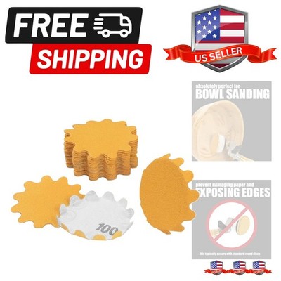 Flex Edge Gold 2 Inch Hook and Loop Sanding Discs, Wavy Sand Paper for Bowl S...