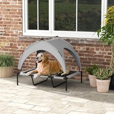 Elevated Dog Bed with Canopy, Raised Outdoor Pet Bed for Camping