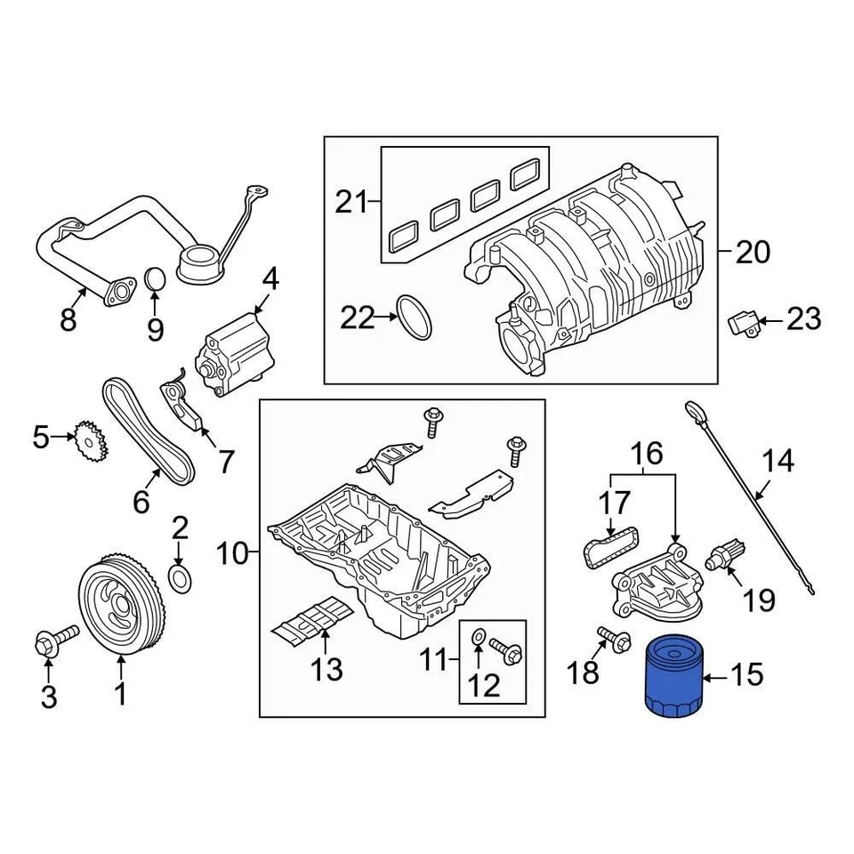 For Ford Mustang 2015-2023 Ford BE8Z6731AB Engine Oil Filter Foto 3 de 4