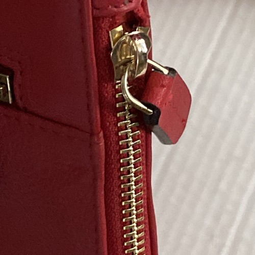 Radley London Red Leather Zip Around Cross Body Purse Bag Adjustable Strap NWT - Picture 22 of 24