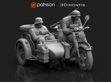 3d Model STL Format Digital File German Soldiers  Moto Crew WW2