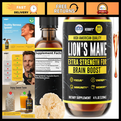 Mushroom Supplement for Memory, Focus & Clarity - Brain Booster Tincture 4 oz