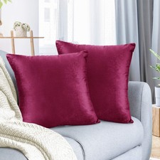 Nestl Throw Pillow Covers, Cozy Velvet Decorative Magenta Pillow