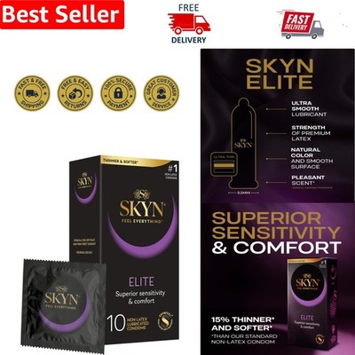 10 Count Elite Non-Latex Ultra-Thin Condoms - Maximum Sensitivity & Comfort