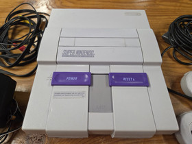 SNES Console Bundle /w 2 Games, 2 controllers & cables! Cleaned/Tested/Works!