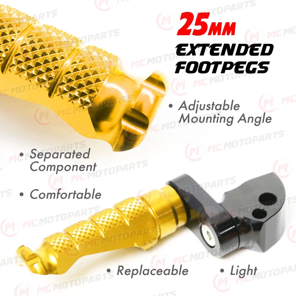 Para Suzuki SV650S 2011-2016 R-FIGHT 1 pulgada Clavijas de pie de pasajero traseras descendentes Foto 3 de 4