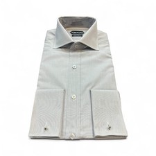 Tom Ford Light Grey 100 Cuff-Link Cotton Button Down Dress Shirt