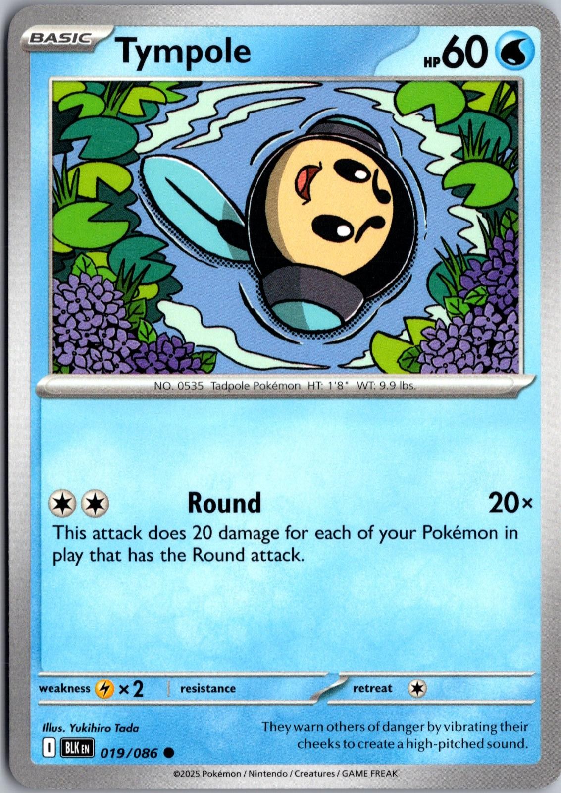 Tympole 019/086 Common Black Bolt Pokemon Near Mint