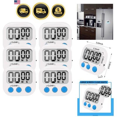 Digital Kitchen Timer Countdown Count Up Magnet Magnetic Switch Small 6 Pack