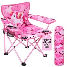 Huskfirm Padded Kids Camping Chair Folding Toddler Chair Cup Lock Portable Kids