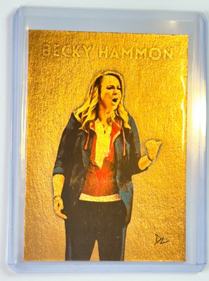 Becky Hammon Gold Plated Artist Signed ''Las Vegas Aces WNBA'' Trading Card 1/1