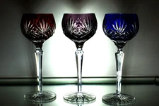 Set of Three Ajka Carolyne Hock Wine Glasses Made In Hungary