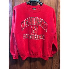 VTG Nebraska Cornhuskers Red Sweatshirt Crewneck X-Large Made In USA