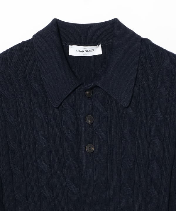 (ASK availability first) GRAN SASSO Cotton Cable Polo Shirt new image 7