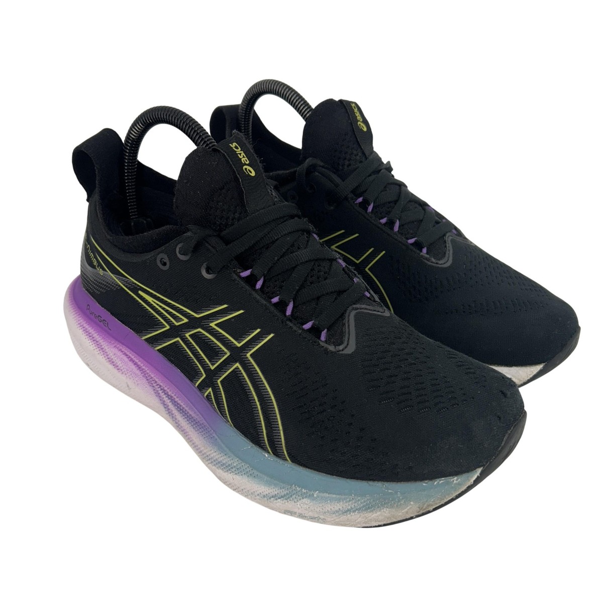 ASICS Gel Nimbus 25 Shoes Womens Size Black Yellow Purple