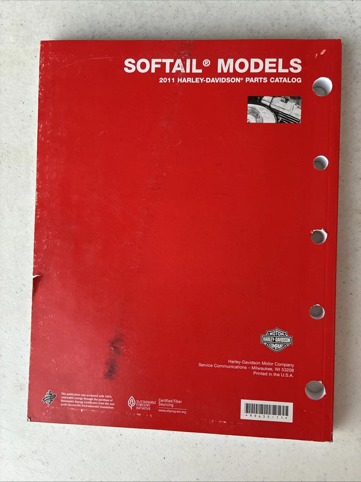 Harley Davidson Softail Models 2011 catálogo de piezas P/N 99455-11 (M1 Foto 2 de 4