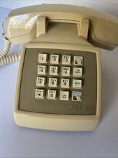 VTG AT T Beige Traditional 100 Push Button Corded Landline Desk Phone w/Redial