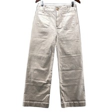 Maeve The Colette Pants Womens 29T Gold Metallic Polka Dot Wide Leg High Rise