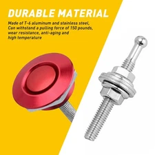 Red Push Button Quick Release Hood Pins Bonnet Lock Clip Car Bumper Latch 4PCS
