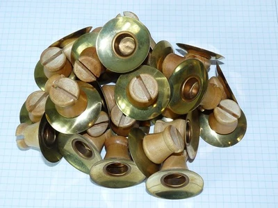 25x Holz Lichtertülle Kerzen Halter +Tropfenfänger 3mm Schlitz Kerzen Ø14mm 6 - Bild 1 von 4