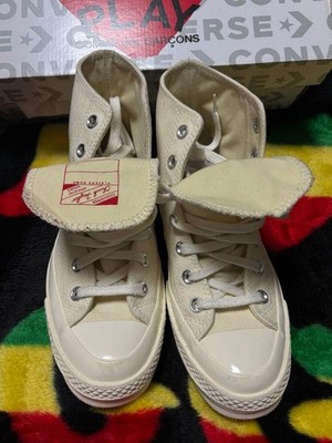 W/B Women 7.5US Converse x Comme Des Garços Ivory High-Cut Sneakers Collab Shoes