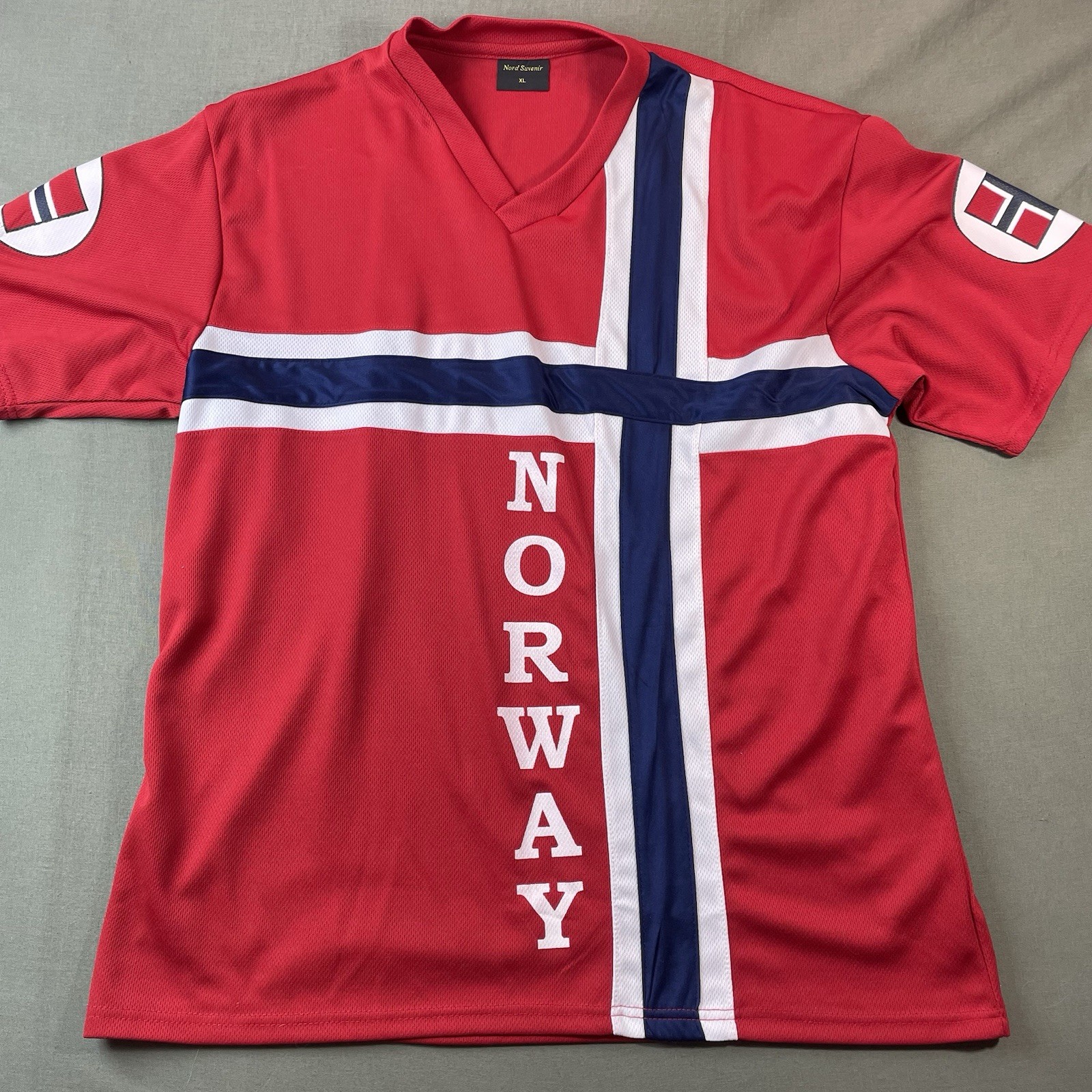Vintage Norway Soccer Jersey Shirt Flag Souvenir XL World Cup Erling Haaland Red