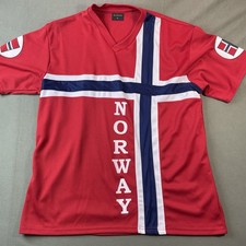 Vintage Norway Soccer Jersey Shirt Flag Souvenir XL World Cup Erling Haaland Red
