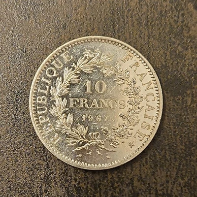 pièce de 10 frs argent -hercule - 1967 - Photo 1/2