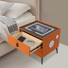 Smart Nightstand with Bluetooth Speaker, USB Charging & Ambient Light