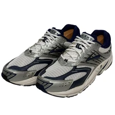 Brooks The Beast Mogo Running Shoes Size 12.5 EE Extra Wide White Silver Blue