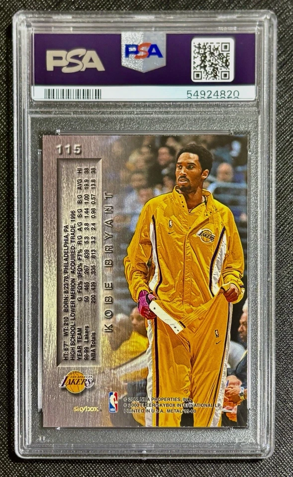 Fleer Skybox 1999 metal Kobe Bryant PSA 8 casi nuevo-como nuevo La Lakers todos los tiempos excelente Foto 2 de 2