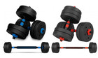 Adjustable Dumbbell & Barbell Set with Push Bar and Connecting Rod for Home Gym
