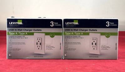 2 Leviton 3-Pack 15 Amp Tamper Resistant Duplex Outlets - White